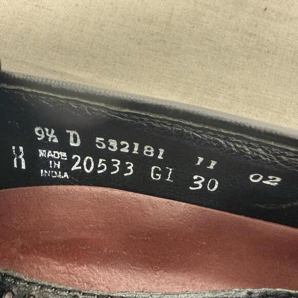 FLORSHEIM‎ BLACK LEATHER WINGTIP BROGUES DRESS LOAFER 9.5 D - Picture 7 of 9